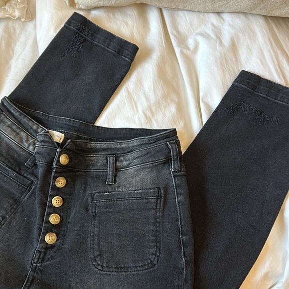 Pilcro and the Letterpress Denim - ANTHROPOLOGIE Pilcro high rise skinny black denim 29